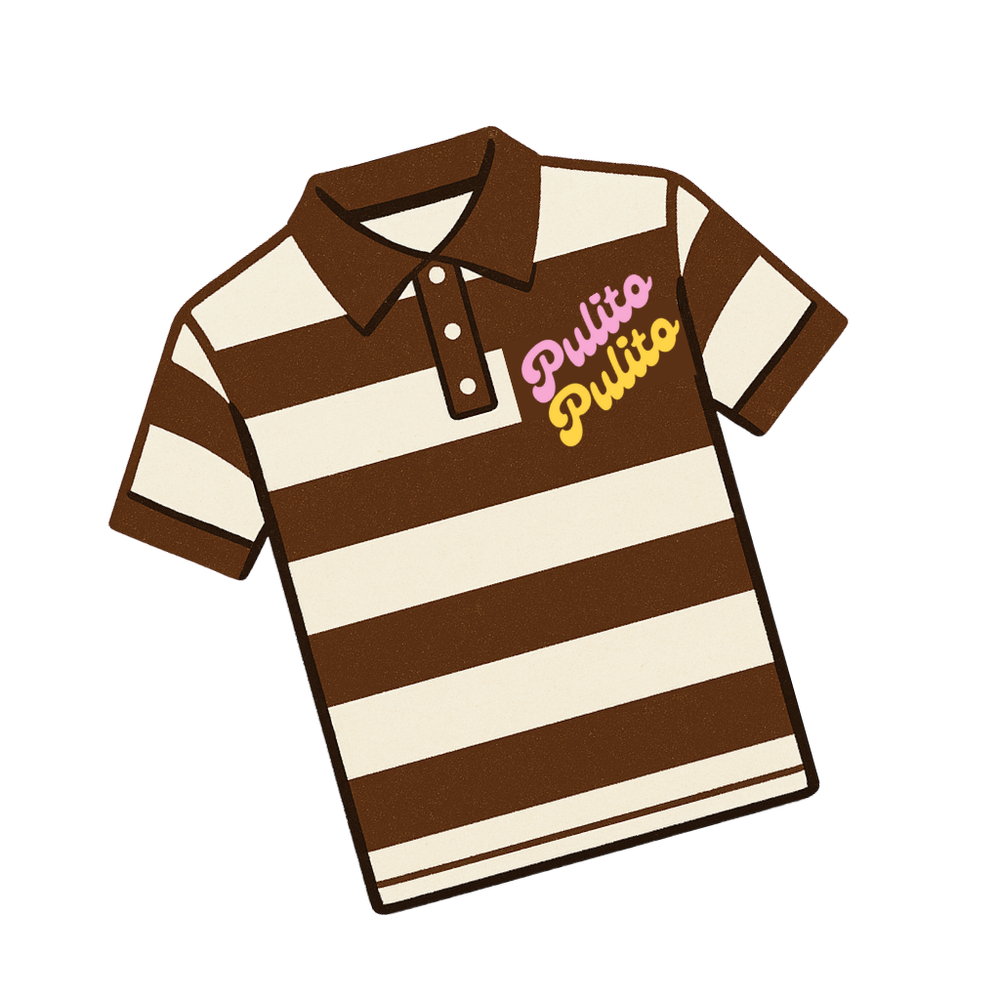 Gestreiftes Poloshirt mit Pulito-Pulito-Stickerei